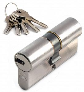 Цилиндровый механизм Cisa ASIX 60мм ключ/ключ (никель); ?>