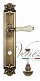 Дверная ручка на планке Venezia Colosseo WC-4 сантехническая PL97 (мат. бронза с белой керамикой паутинка)