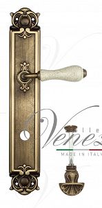 Дверная ручка на планке Venezia Colosseo WC-4 сантехническая PL97 (мат. бронза с белой керамикой паутинка); ?>